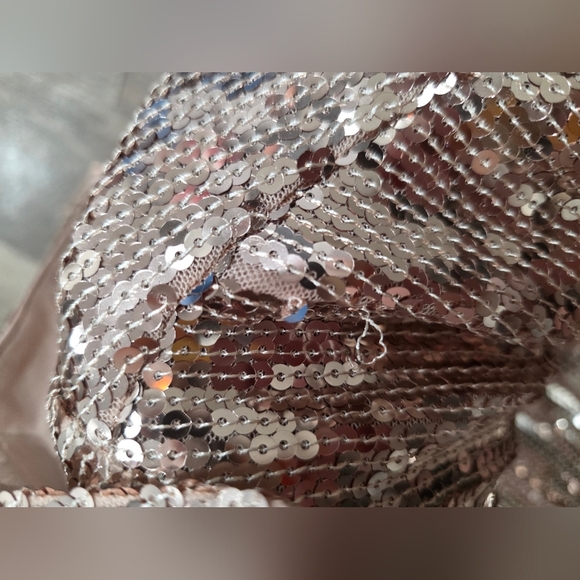 Free People Sophie Sequin Mini Shirt Dress Champagne Gold New Boho Festival Y2K - Picture 16 of 16